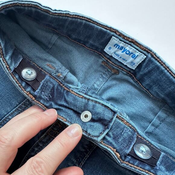 Mayoral Wide Leg High Waisted Sailor Jeans - Size 8 - Picture 6 of 8